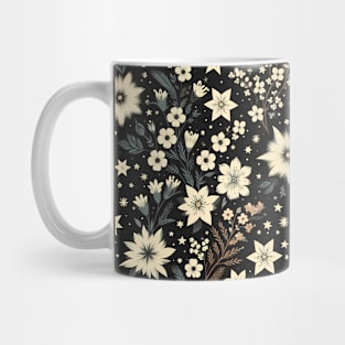 Black Floral Mug